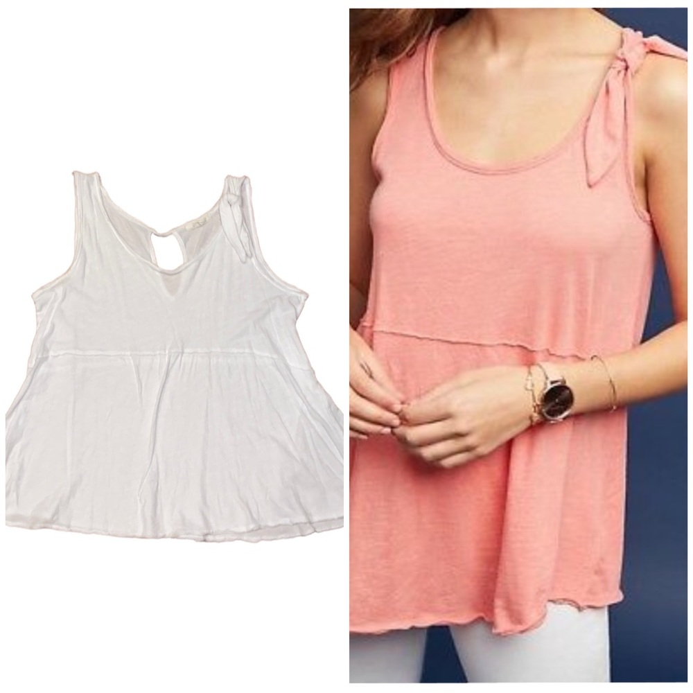 Anthro Pure + Good Tie Shoulder Top